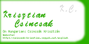 krisztian csincsak business card