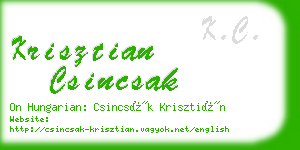 krisztian csincsak business card